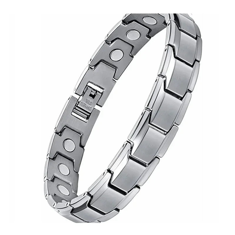 Health Care Titanium Steel Double Row Magnetic Bracelet.