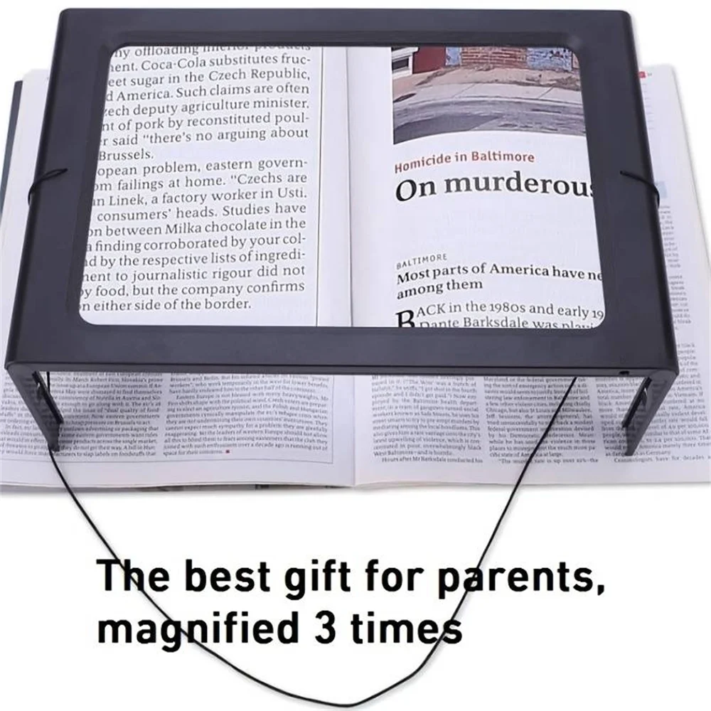 3 X Foldable Desktop Reading Magnifying Glass With LED Light.
