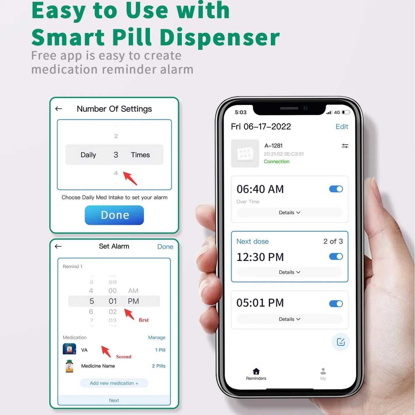 Electronic Clock / Medicine Box for Pill Storage.