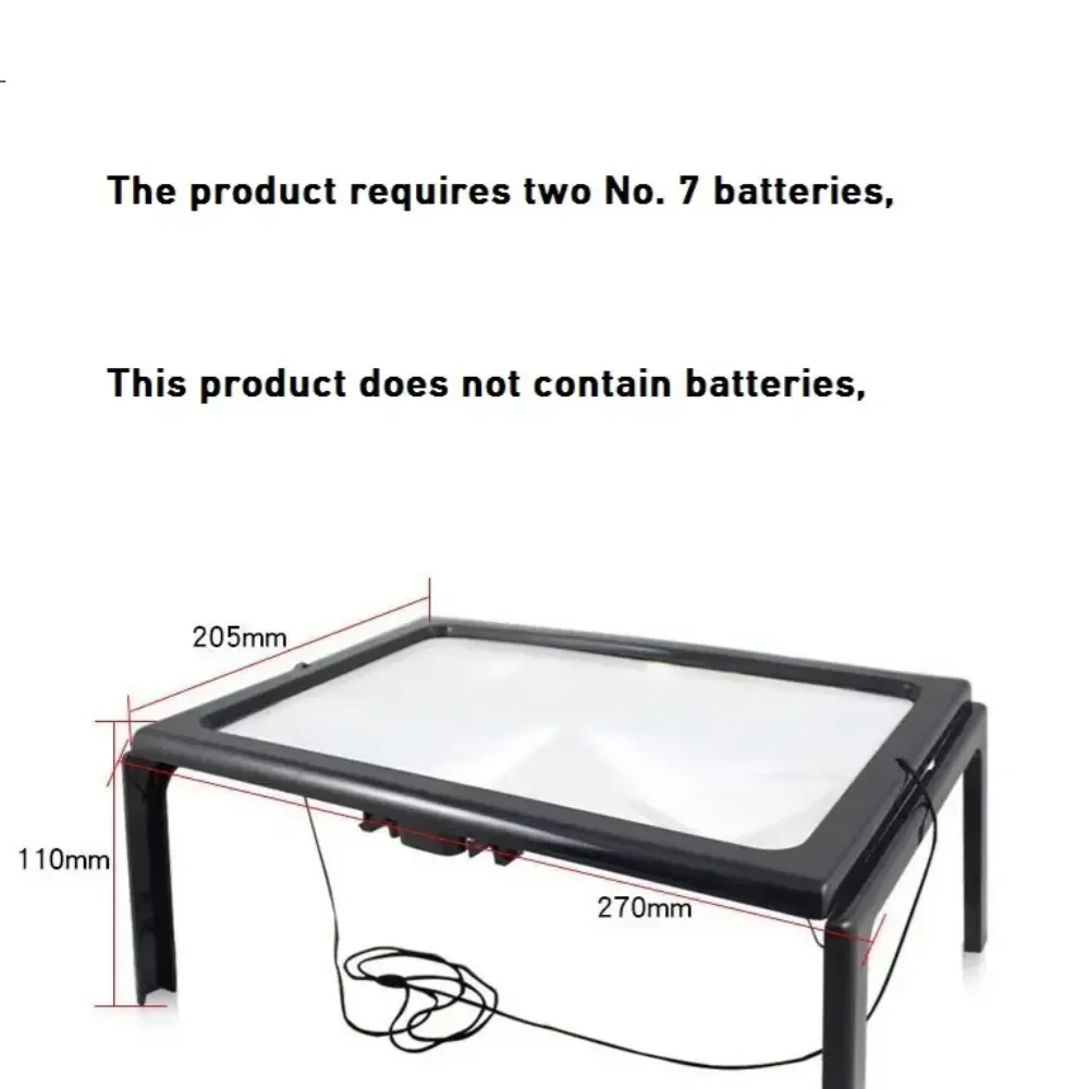 3 X Foldable Desktop Reading Magnifying Glass With LED Light.
