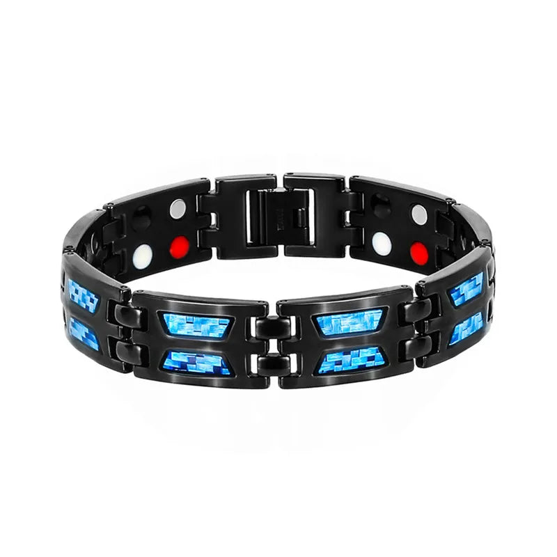 Health Care Titanium Steel Double Row Magnetic Bracelet.