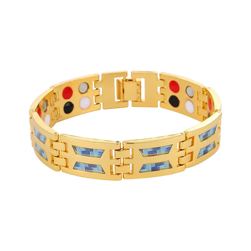 Health Care Titanium Steel Double Row Magnetic Bracelet.