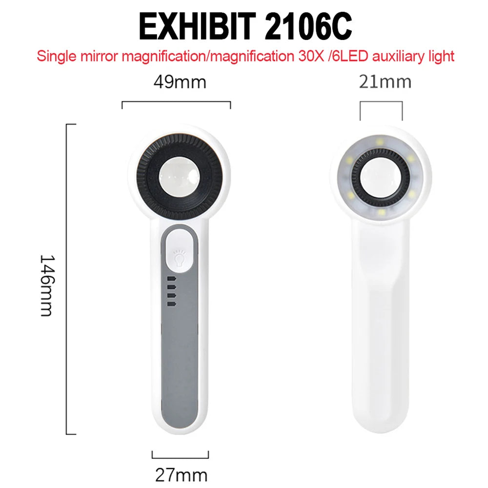 30 X Handheld Rechargeable Magnifying glass.
