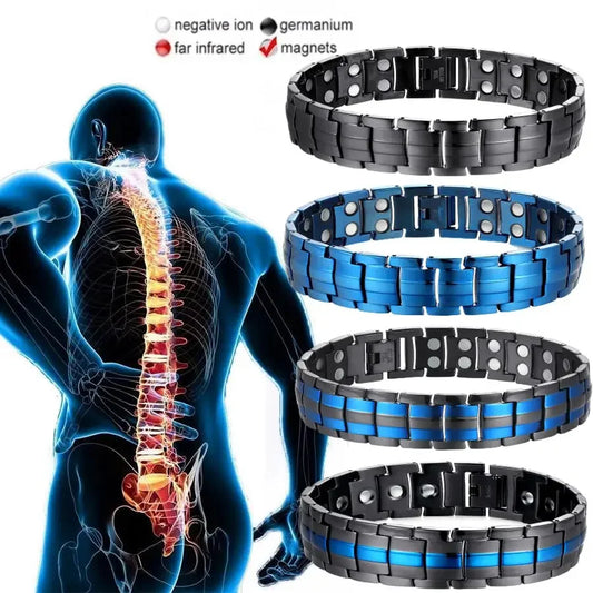 Health Care Titanium Steel Double Row Magnetic Bracelet.