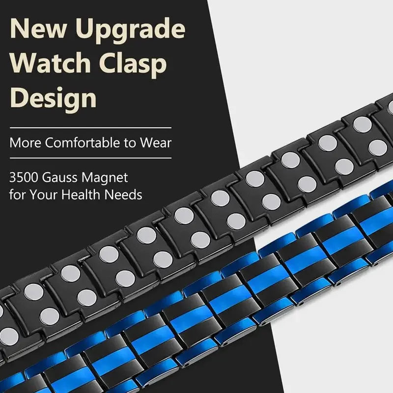 Health Care Titanium Steel Double Row Magnetic Bracelet.