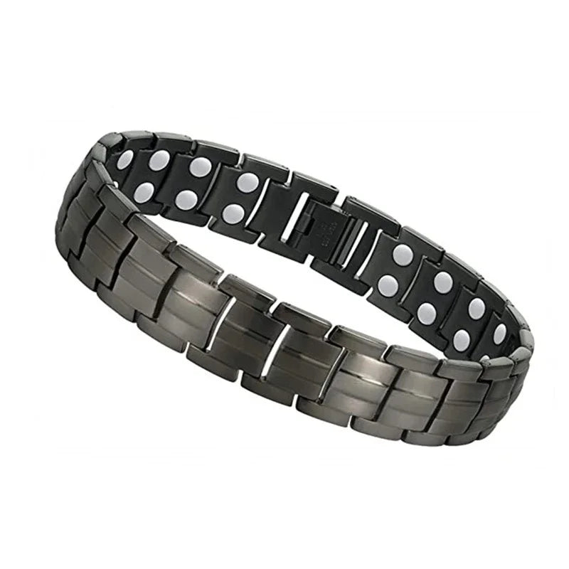 Health Care Titanium Steel Double Row Magnetic Bracelet.