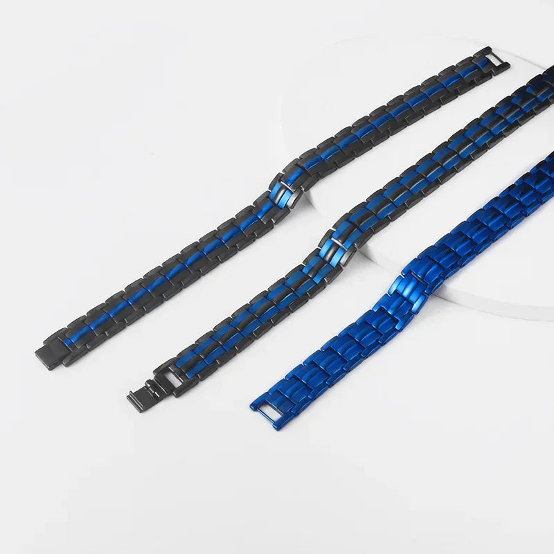 Health Care Titanium Steel Double Row Magnetic Bracelet.