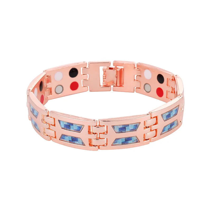 Health Care Titanium Steel Double Row Magnetic Bracelet.
