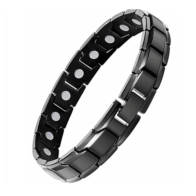 Health Care Titanium Steel Double Row Magnetic Bracelet.